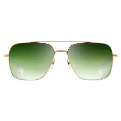 Dita Flight-seven Rectangular Dark Lenses With Gold Metal Frame In Orange
