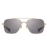 Dita Flight-seven Rectangular Dark Lenses With Gold Metal Frame In Grey