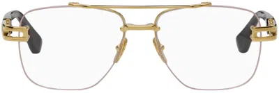 Dita Gold Grand-evo Rx Glasses In Yellow Gold - Black