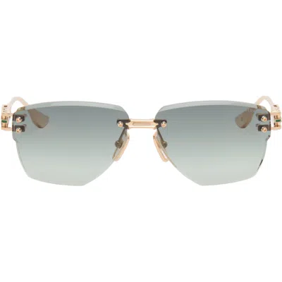 Dita Gold Hyperlux-2000 Sunglasses In White Gold - Green -