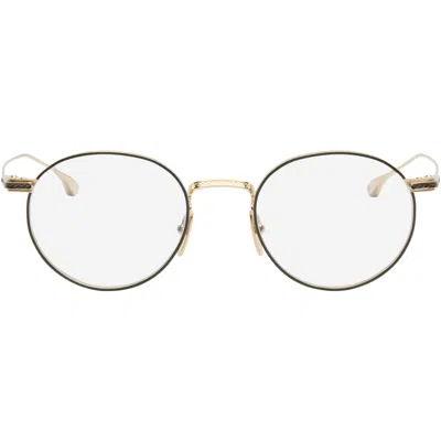 Dita Gold Journey-two Optical Glasses In White Gold - Black