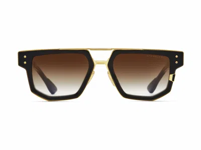 Dita Gold Mach-nine Geometric Sunglasses In Brown