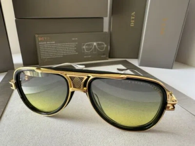 Pre-owned Dita Grand Decade Dts460-a-01 Yellow Gold Yellow Grey Lens Sunglasses Authentic In Grey To Yellow Gradient