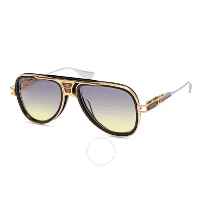 Dita Grand-decade Grey To Yellow Gradient Pilot Unisex Sunglasses Dts460-a-01 56