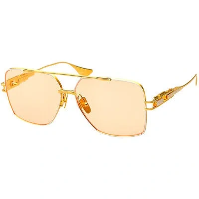 Pre-owned Dita Grand-emperik Dt Dts159 A-04 Matte White/gold Metal Sunglasses Orange Lens In Pink