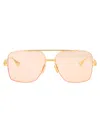 Dita Grand-emperik Sunglasses In Matte White - Yellow Gold W/ Apricot