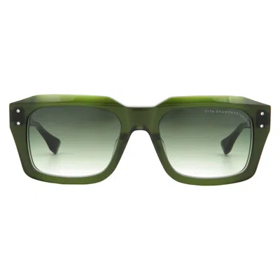 Dita Grandmaster-nine Green Gradient Rectangular Unisex Sunglasses Dts464-a-03 54