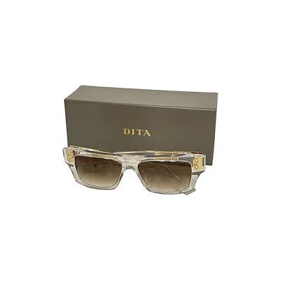 Pre-owned Dita Grandmaster-seven Dt Dts407 A-02 Crystal Clear/yellow Gold Plastic In Brown
