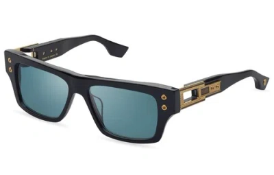 Pre-owned Dita Grandmaster Seven Dts 407-a-01 Black Gold Frame Blue Lens Large Sunglasses