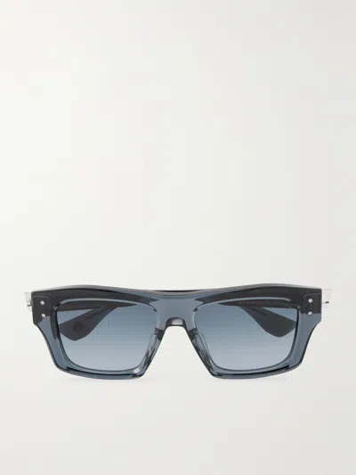 Dita Grandmaster-eight Square-frame Acetate And Titanium Sunglasses In Blue