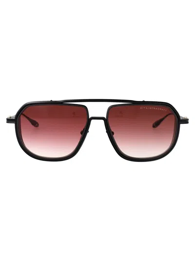 Dita Intracraft Sunglasses In Matte Black - Black Iron W/burgandy To Clear Gradient