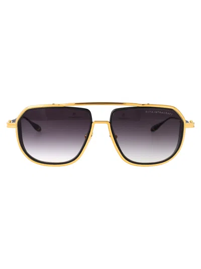 Dita Intracraft Sunglasses In Yellow Gold - Black Iron W/grey To Clear Gradient