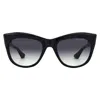 Dita Kader Grey To Clear Gradient Cat Eye Ladies Sunglasses Dts705-a-01 In Black