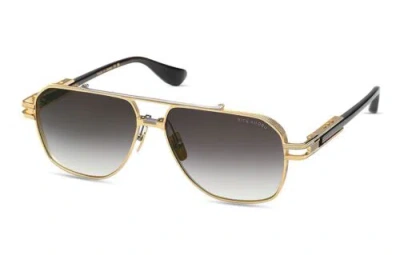 Pre-owned Dita Kudru Dts436-a-01 Sunglasses Yellow Gold Antique Silver Gray Gradient Lens