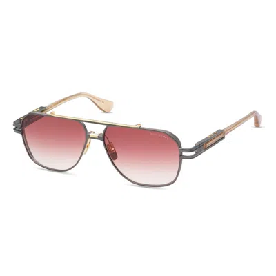 Dita Kudru Geometric Frame Sunglasses With Gradient Tint In Pink