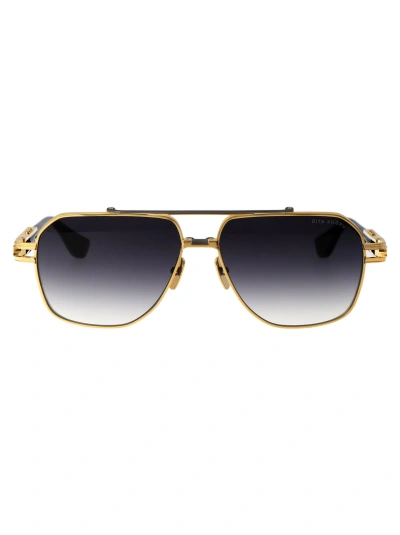 Dita Kudru Sunglasses In 01 Yellow Gold - Antique Silver W/ Grey To Clear Gradient
