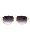Dita Kudru Sunglasses In Yellow Gold - Antique Silver W/ Grey To Clear Gradient