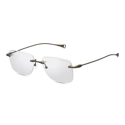 Dita Lancier Blue Light Block Rectangular Unisex Eyeglasses Lsa-119 02 57 In Gold