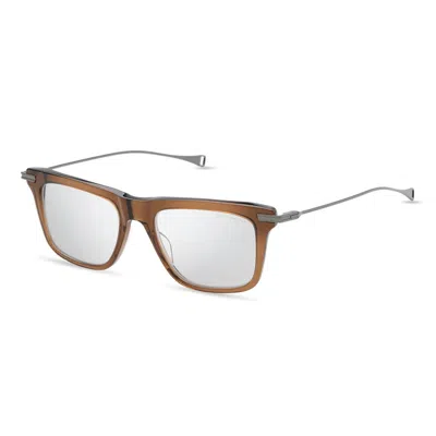 Dita Lancier Blue Light Block Square Unisex Eyeglasses Lsa-436 03 54 In Brown