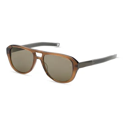 Dita Lancier Green Pilot Unisex Sunglasses Lsa-430 03 55 In Brown