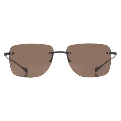 Dita Lancier Green Rectangular Unisex Sunglasses Lsa-119 04 57 In Metallic