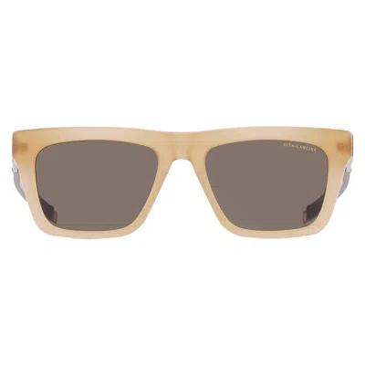 Dita Lancier Green Square Unisex Sunglasses Lsa-429 03 54 In Brown