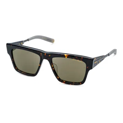 Dita Lancier Green Square Unisex Sunglasses Lsa-701 03 55 In Black