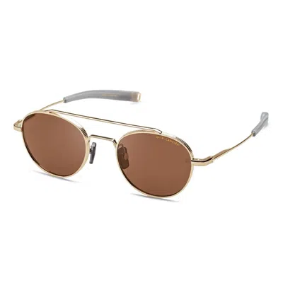 Dita Lancier Polarized Brown Round Unisex Sunglasses Lsa-103 03 50