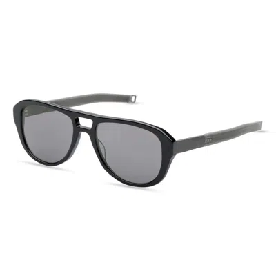 Dita Lancier Polarized Grey Pilot Unisex Sunglasses Lsa-430 02 55 In Black