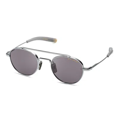 Dita Lancier Polarized Grey Round Unisex Sunglasses Lsa-103 01 50 In Silver