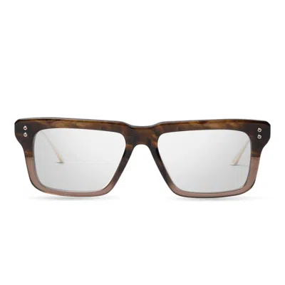 Dita Lataro Bold Rectangular Tortoiseshell Sunglasses With Metallic Arms In Neutral