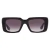 Dita Levele Grey Gradient Rectangular Unisex Sunglasses Dts739-a-01 52 In Black
