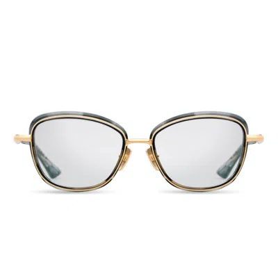 Dita Litavu Rectangular Tortoiseshell Sunglasses With Gold Accents In Neutral