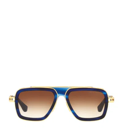 Dita Lxn Evo Rectangle Sunglasses In Blue