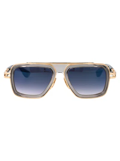 Dita Lxn-evo Sunglasses In Crystal Grey - White Gold W/ Dark Grey To Clear Gradient - Deep Blue F
