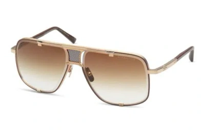 Pre-owned Dita Mach-five Drx-2087-i Gld Brn Brushed White Gold-brown Gradient Sunglasses