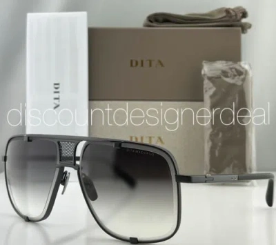 Pre-owned Dita Mach Five Square Sunglasses Drx-2087-h-blk Matte Black Gray Gradient Lenses