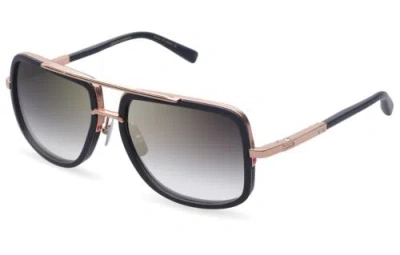 Pre-owned Dita Mach One Drx-2030-l Matte Black Rose Gold Mirror Grey Gradient Sunglasses In Gray
