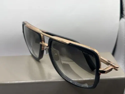 Pre-owned Dita Mach One Drx-2030-l Matte Black Rose Gold Mirror Grey Gradient Sunglasses In Gray