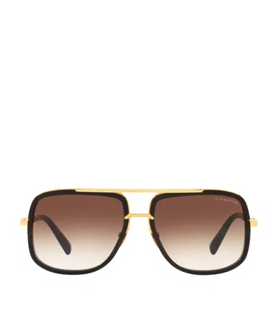 Dita Mach One Square Sunglasses In Gold