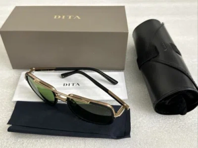 Pre-owned Dita Mach-s Dts412-a-03 Matte Black/rose Gold Sunglasses Green 55-20-127