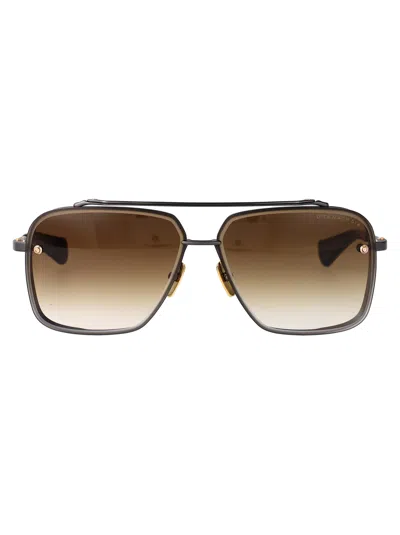 Dita Mach-six Sunglasses In Black Iron - Black Rhodium W/ Dark Brown To Clear - Ar