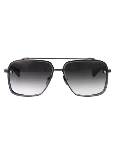 Dita Mach-six Sunglasses In Black Iron W Grey To Clear Gradient