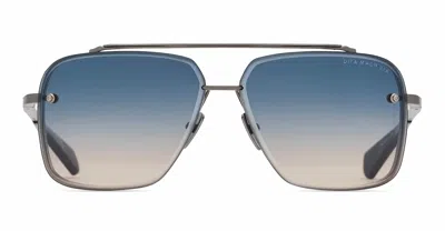 Dita Mach-six - Antique Silver / Raw Titanium Sunglasses In Blue