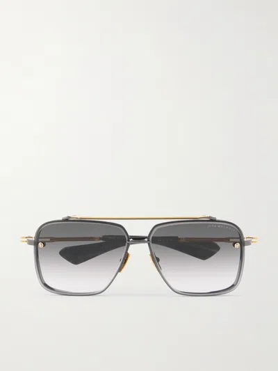 Dita Mach-six Aviator-style Gold-tone And Rhodium Sunglasses