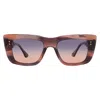 Dita Mahine Grey Peach Gradient Cat Eye Ladies Sunglasses Dts437-a-02 53 In Brown