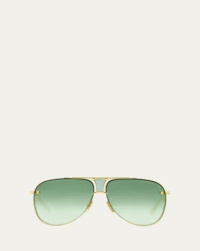 Dita Men's Decade-two Titanium Aviator Sunglasses In Yellow Gold - Crystal Cle