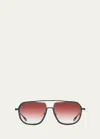Dita Men's Intracraft Titanium Aviator Sunglasses In Matte Black - Bla