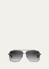 Dita Mach-six Square Sunglasses In Black Iron W Grey To Clear Gradient