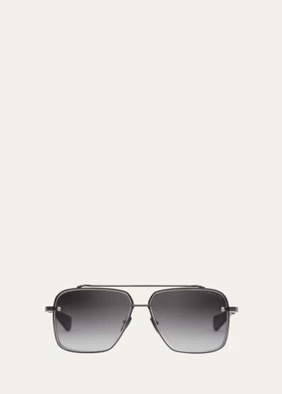Dita Mach-six Square Sunglasses In Black Iron / Grey